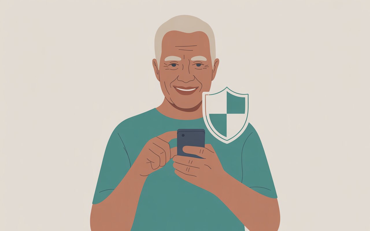 Ilustração do curso Idosos conectados com segurança